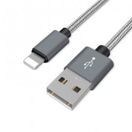 20cm Data Sync Fast Charging Cable for iPhone Braided Pattern (GRAY)