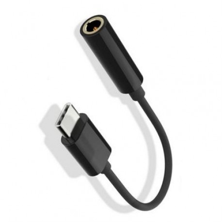 Type-C 3.1 Male Port to 3.5 mm Female Stereo Audio Headphone Aux Connector (BLACK)