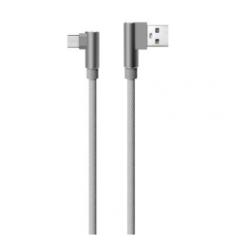 Nylon Braid Micro L Bending Data Charger Usb Cable for Android (GRAY)