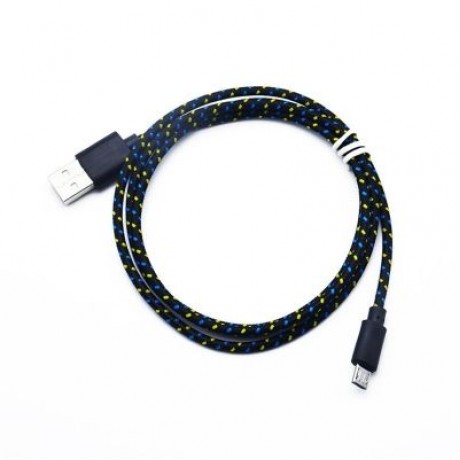 3M Braided Nylon Micro USB Charger Sync Data Charging Cable Cord for Android (BLACK)