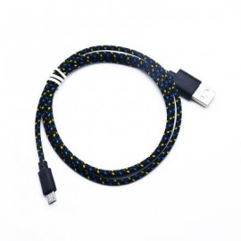 3M Braided Nylon Micro USB Charger Sync Data Charging Cable Cord for Android (BLACK)