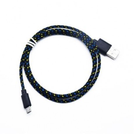 3M Braided Nylon Micro USB Charger Sync Data Charging Cable Cord for Android (BLACK)