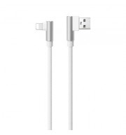 Nylon Braid 8 Pin L Bending Data Charger Usb Cable (WHITE)