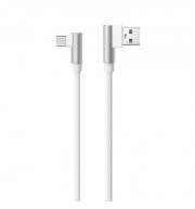 Nylon Braid Micro L Bending Data Charger Usb Cable for Android (WHITE)