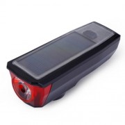 USB RECHARGEABLE SOLAR ENERGY BICYCLE FRONT LIGHT TAIL LAMP (BLACK)