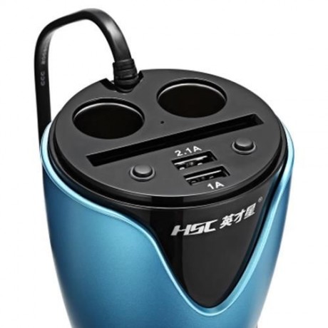 HSC 200B CAR CHARGER CUP SHAPE CIGARETTE LIGHTER SOCKETS (BLUE)