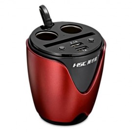 HSC 200B CAR CHARGER CUP SHAPE CIGARETTE LIGHTER SOCKETS (RED)