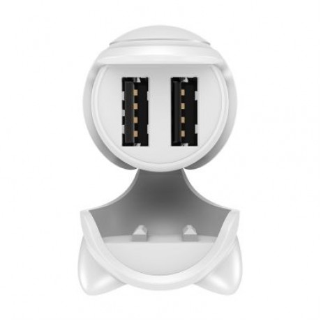 Baseus BSQC - 01 Adorkable Car Charger Double USB Output (WHITE)