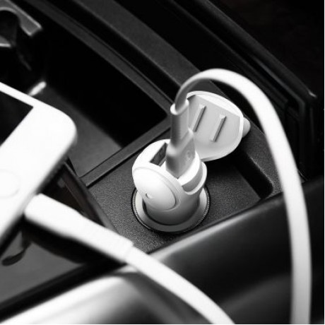 Baseus BSQC - 01 Adorkable Car Charger Double USB Output (WHITE)