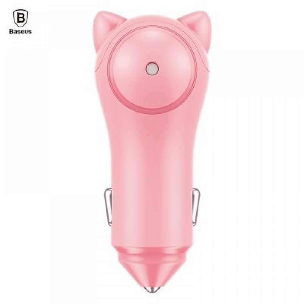 Baseus BSQC - 01 Adorkable Car Charger Double USB Output (PINK)