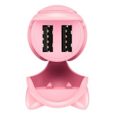 Baseus BSQC - 01 Adorkable Car Charger Double USB Output (PINK)