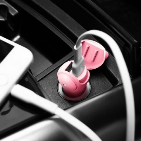 Baseus BSQC - 01 Adorkable Car Charger Double USB Output (PINK)