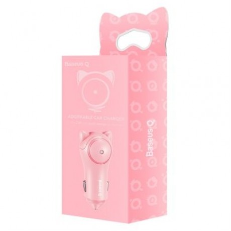 Baseus BSQC - 01 Adorkable Car Charger Double USB Output (PINK)