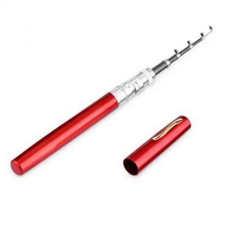 Y4516 MINI PORTABLE PEN SHAPE FISHING TACKLE COMBO (RED)