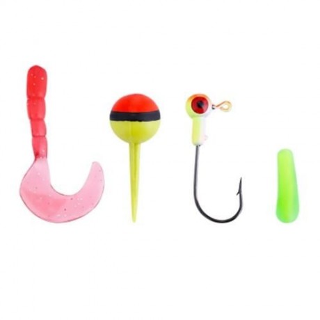 Y4516 MINI PORTABLE PEN SHAPE FISHING TACKLE COMBO (RED)