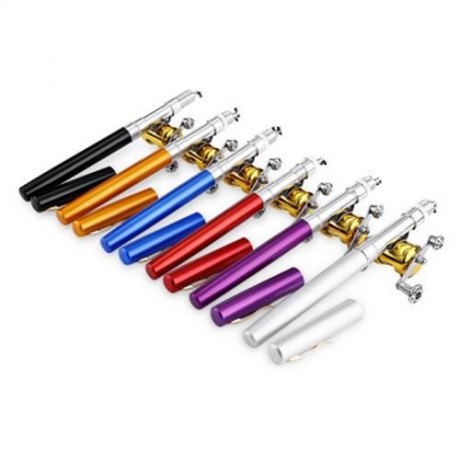 Y4516 MINI PORTABLE PEN SHAPE FISHING TACKLE COMBO (RED)
