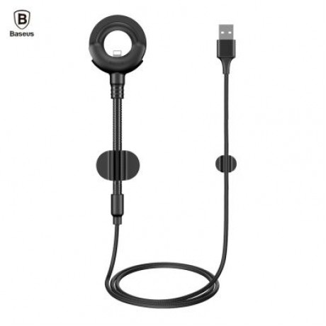 Baseus O-type Car Mount Cable 2.1A 0.8M for iPhone (BLACK)