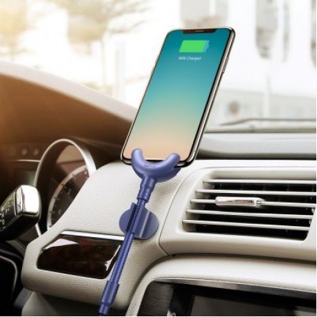 Baseus O-type Car Mount Cable 2.1A 0.8M for iPhone (BLUE)