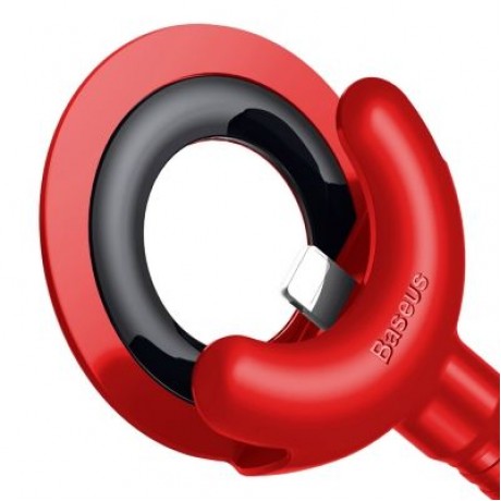 Baseus O-type Car Mount Cable 2.1A 0.8M for iPhone (RED)