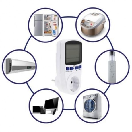 POWER METER ENERGY MONITOR VOLTAGE MEASURING ANALYZER (WHITE)