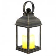LED Flameless Candle Lantern Night Light Decoration Lighting (BRONZE)