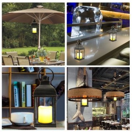 LED Flameless Candle Lantern Night Light Decoration Lighting (BRONZE)