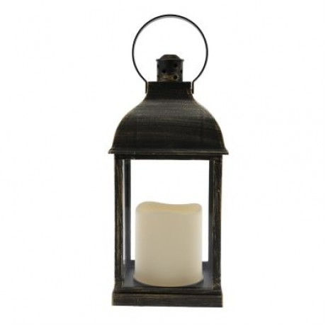 LED Flameless Candle Lantern Night Light Decoration Lighting (BRONZE)