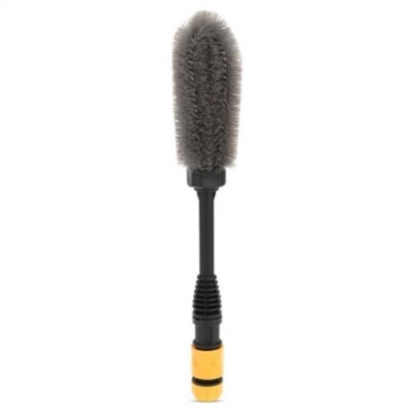 CAR AUTO MOTORCYCLE WASH TIRE WHEEL BRUSH DUST CLEANER TOOL (BLACK)