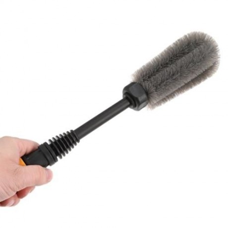 CAR AUTO MOTORCYCLE WASH TIRE WHEEL BRUSH DUST CLEANER TOOL (BLACK)