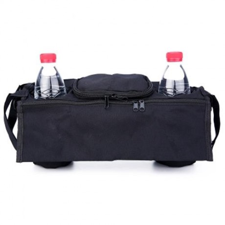 THE BABY STROLLER IS ATTACHED TO THE TROLLEY (BLACK)