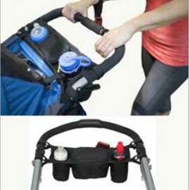 THE BABY STROLLER IS ATTACHED TO THE TROLLEY (BLACK)