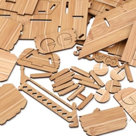 WOODCRAFT ASSEMBLY KIT 3D JIGSAW PUZZLE - EUROPEAN-STYLE VILLAS (CARBIDE BAMBOO)