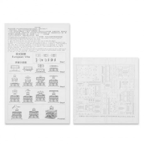 WOODCRAFT ASSEMBLY KIT 3D JIGSAW PUZZLE - EUROPEAN-STYLE VILLAS (CARBIDE BAMBOO)