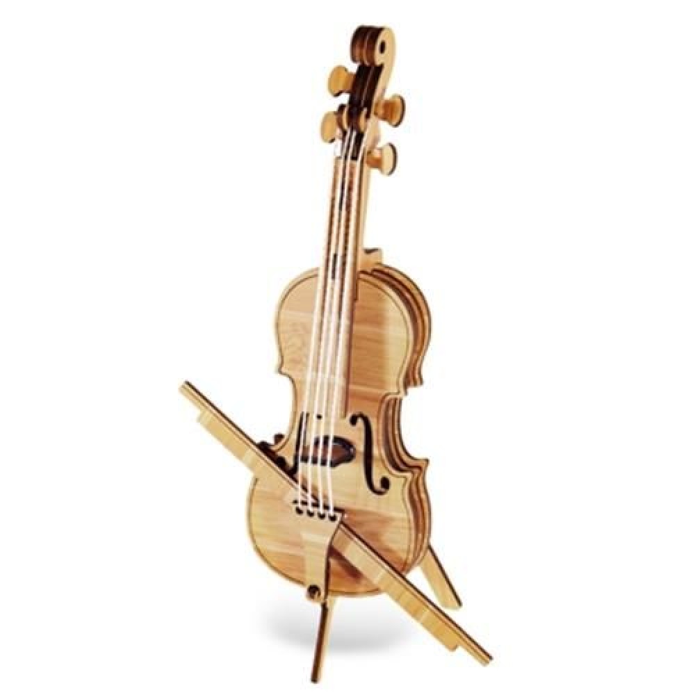 WOODCRAFT ASSEMBLY KIT 3D WOODEN PUZZLE - VIOLIN (CARBIDE BAMBOO)