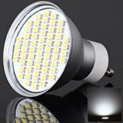SENCART GU10 4W SMD 3528 60 LEDS WHITE LIGHT SILVER SPOT LAMP (260LM 6000-6500K) (COOL WHI