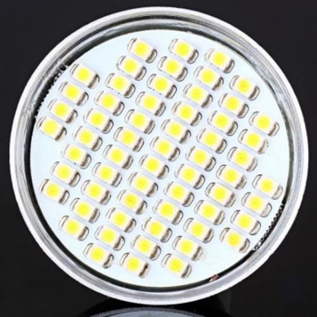 SENCART GU10 4W SMD 3528 60 LEDS WHITE LIGHT SILVER SPOT LAMP (260LM 6000-6500K) (COOL WHI