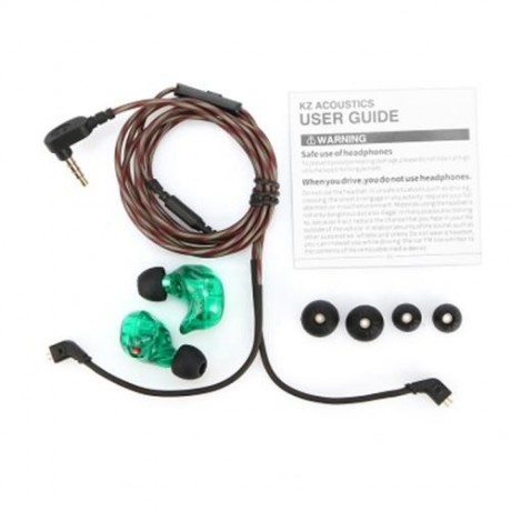 KZ ZSR HYBRID EARPHONES BALANCED ARMATURE WITH DYNAMIC IN-EAR EARBUDS (GREEN)