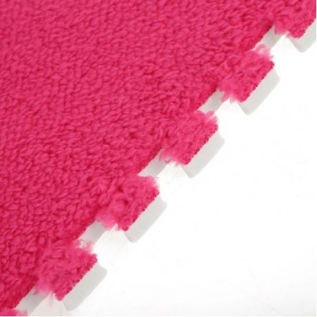 DIY Stitching Foam Carpet Mats Blanket Thicken Soft Pad (ROSE RED)