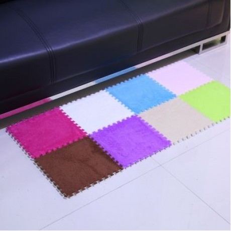 DIY Stitching Foam Carpet Mats Blanket Thicken Soft Pad (ROSE RED)