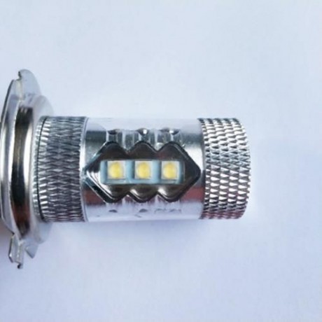2PCS H7 16LEDS SMD 2828 80W 6500K -7000K LED FOG BULB HEADLIGHT FOR CAR DC12-24V (SILVER)