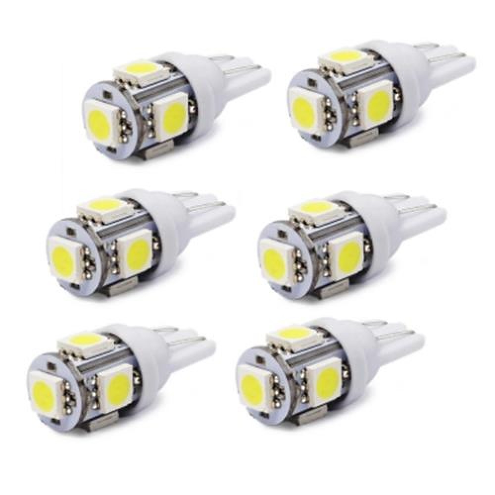 6PCS T10 W5W 158 194 2.5W 5050 5SMD LED BULB CAR EPISTAR LED CLEARANCE LIGHT (WHITE)
