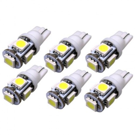 6PCS T10 W5W 158 194 2.5W 5050 5SMD LED BULB CAR EPISTAR LED CLEARANCE LIGHT (WHITE)