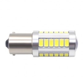 2PCS LED BA15S P21W 1156 DRL DAYTIME LIGHT BLANCO WHITE BULB 33-SMD 5630 5730 12V (WHITE)