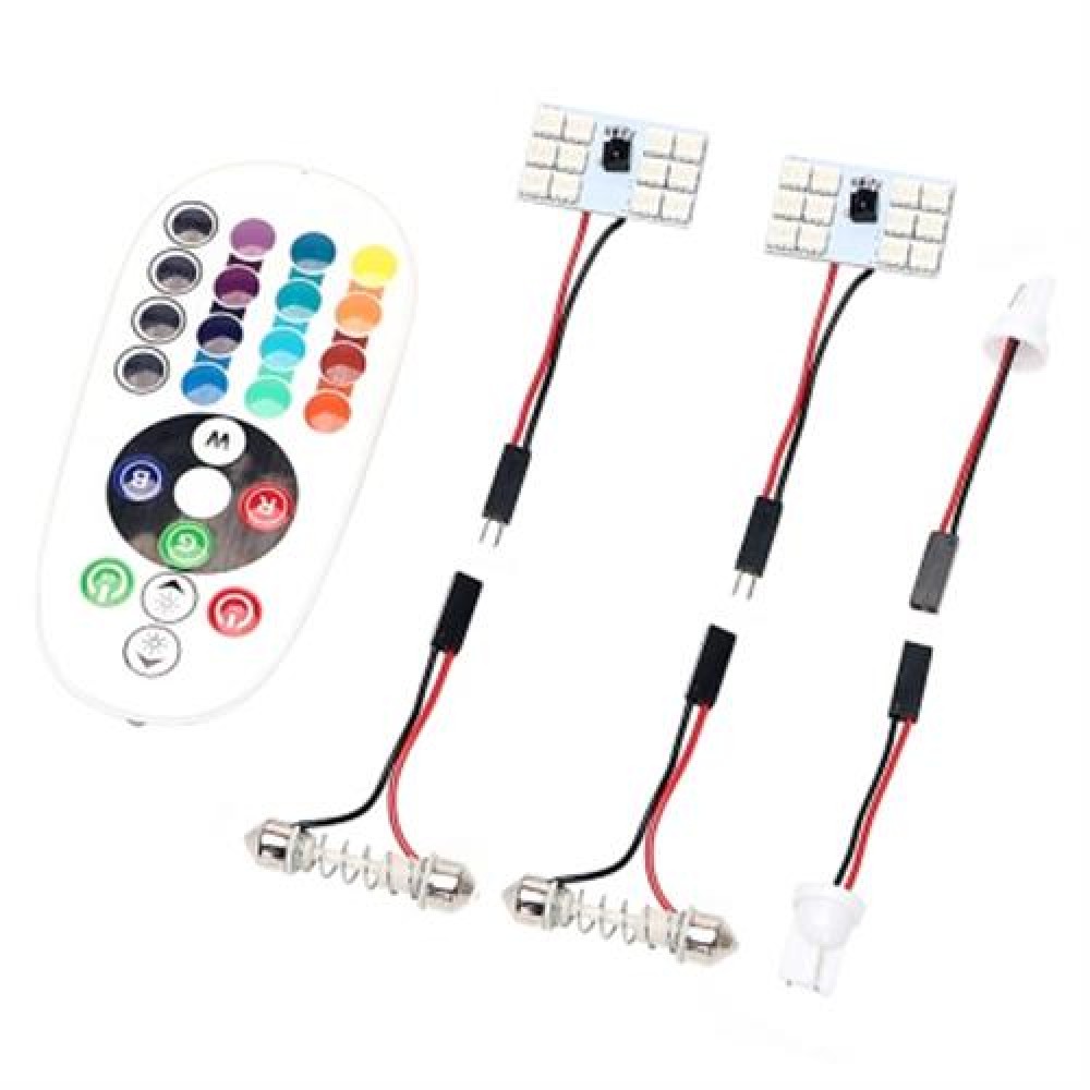 1 SET FESTOON T10 5050 SMD 12LED RGBW CAR LIGHT AUTO REMOTE CONTROLLED LED LAMP (RGBW)