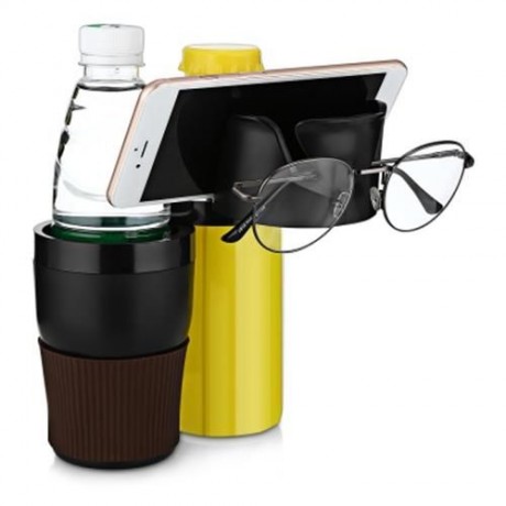 AUTO UNIVERSAL MULTIFUNCTIONAL HOLDER CUP PHONE SUNGLASSES (BLACK)