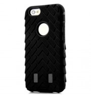 SILICONE AND PC TYRE TEXTURE STYLE PROTECTIVE CASE COVER FOR IPHONE 6 BLUE (BLACK)