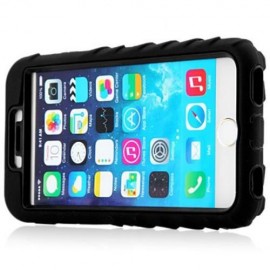 SILICONE AND PC TYRE TEXTURE STYLE PROTECTIVE CASE COVER FOR IPHONE 6 BLUE (BLACK)