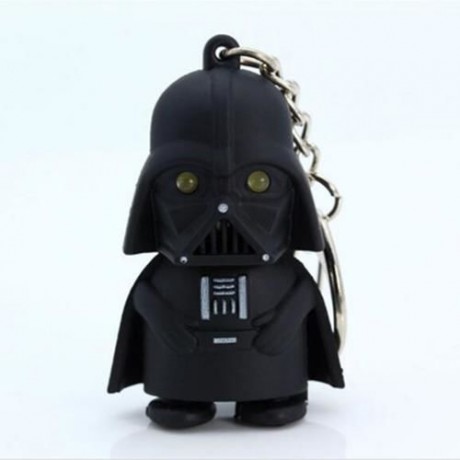 STAR WARS KEYRING LIGHT BLACK DARTH VADER PENDANT LED KEYCHAIN FOR MAN GIFT (BLACK)