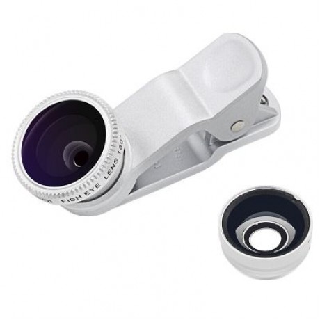 Universal 3 in 1 Wide Angle Macro Fisheye Mobile Phone Lenses Kit with Clip Fish Eye Lens 