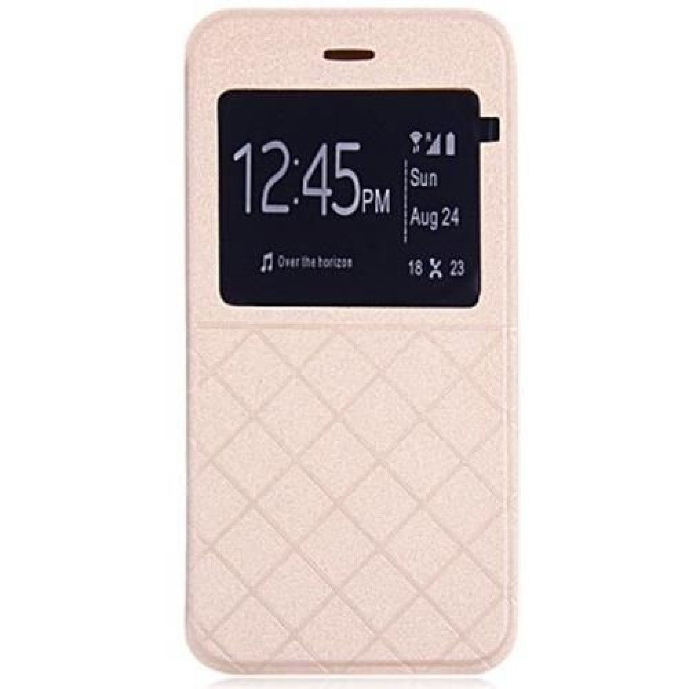 COVER CASE WITH STAND AND VIEW WINDOW FOR IPHONE 6 BLACK (CHAMPAGNE GOLD)